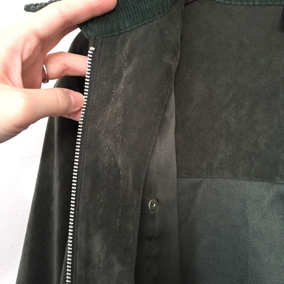 Velvet jacket, zip, long sleeve, green - Picture 9 of 10